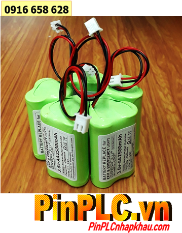 Pin đèn Exit thoát hiểm 3.6v-AA2500mAh, Pin đèn sự cố khẩn cấp 3.6v-AA2500mAh, Pin sạc 3.6v-AA2500mAh